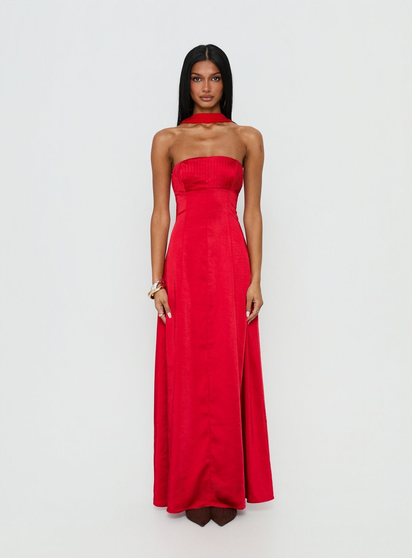 Masterpiece Strapless Maxi Dress Red