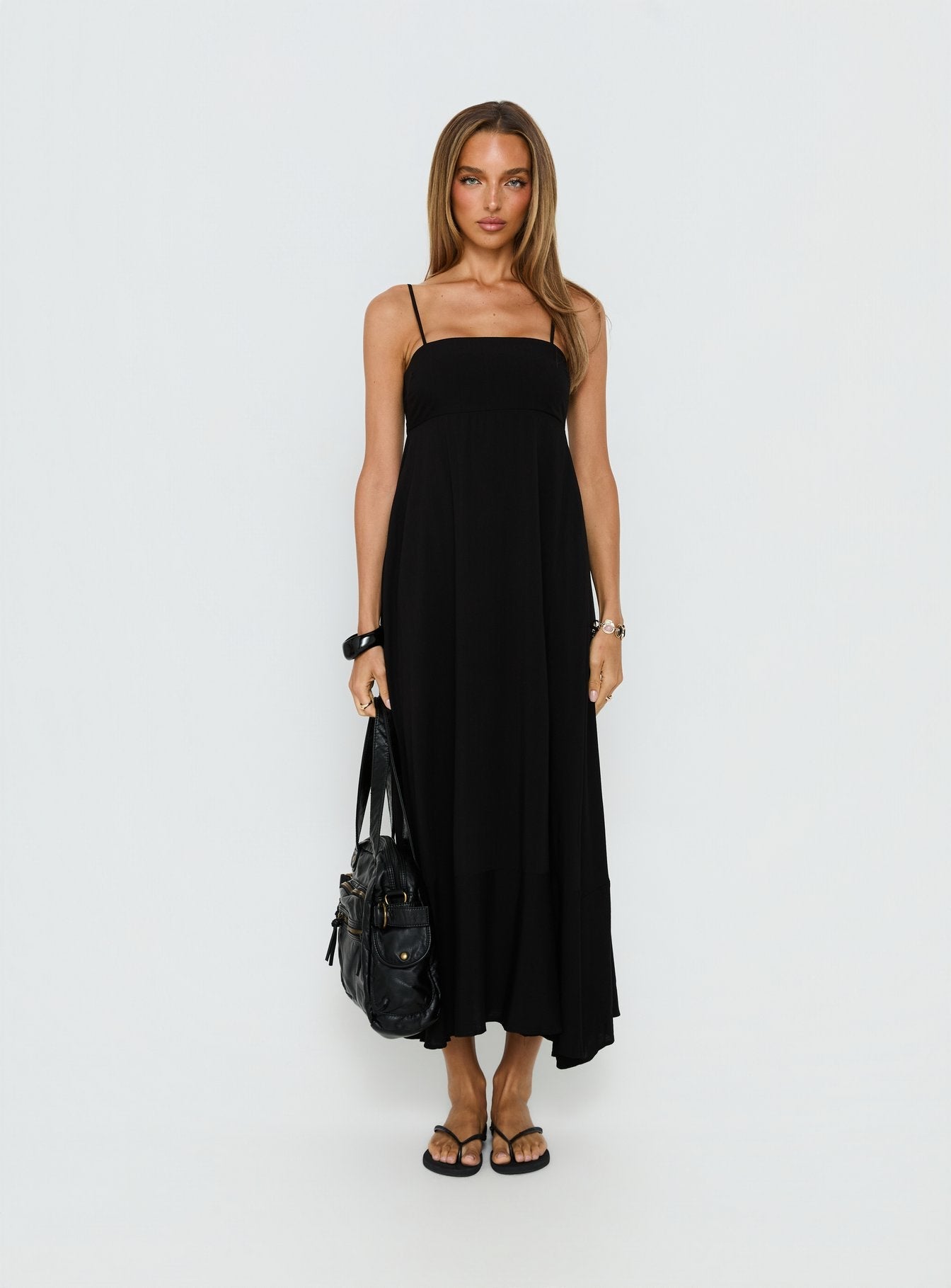 Triniti Square Neck Maxi Dress Black