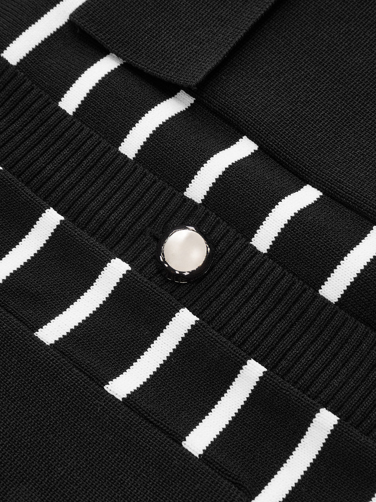 Striped Button-Front Sleeveless Knit Cardigan