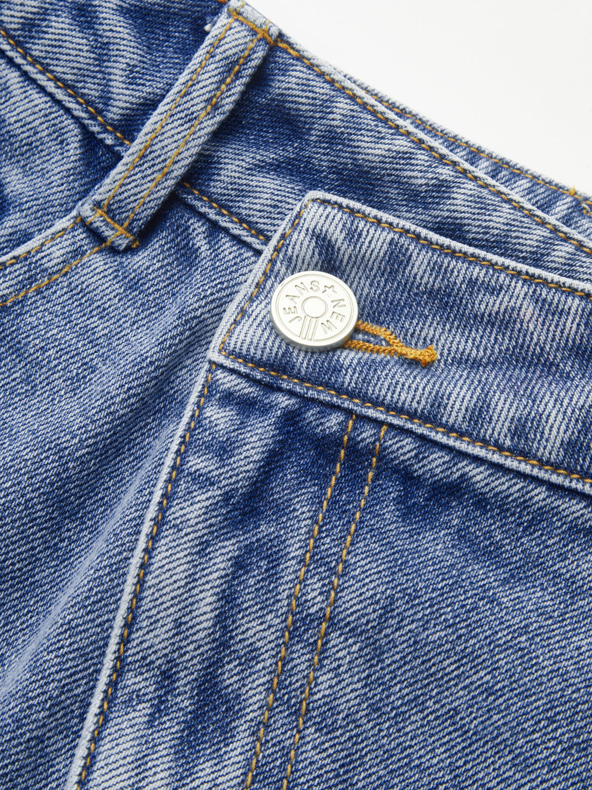 Denim Asymmetric Slit Midi Skirt