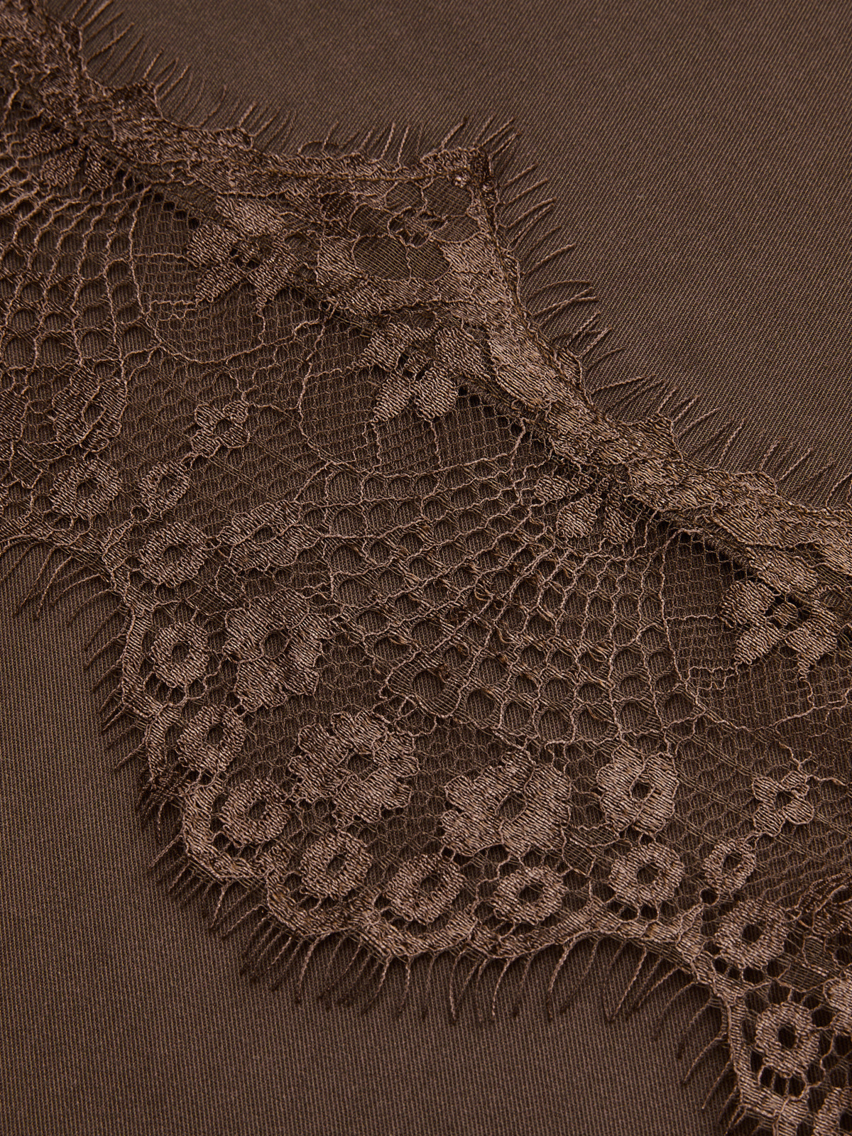 Draped Lace Trim Wide Leg Pants