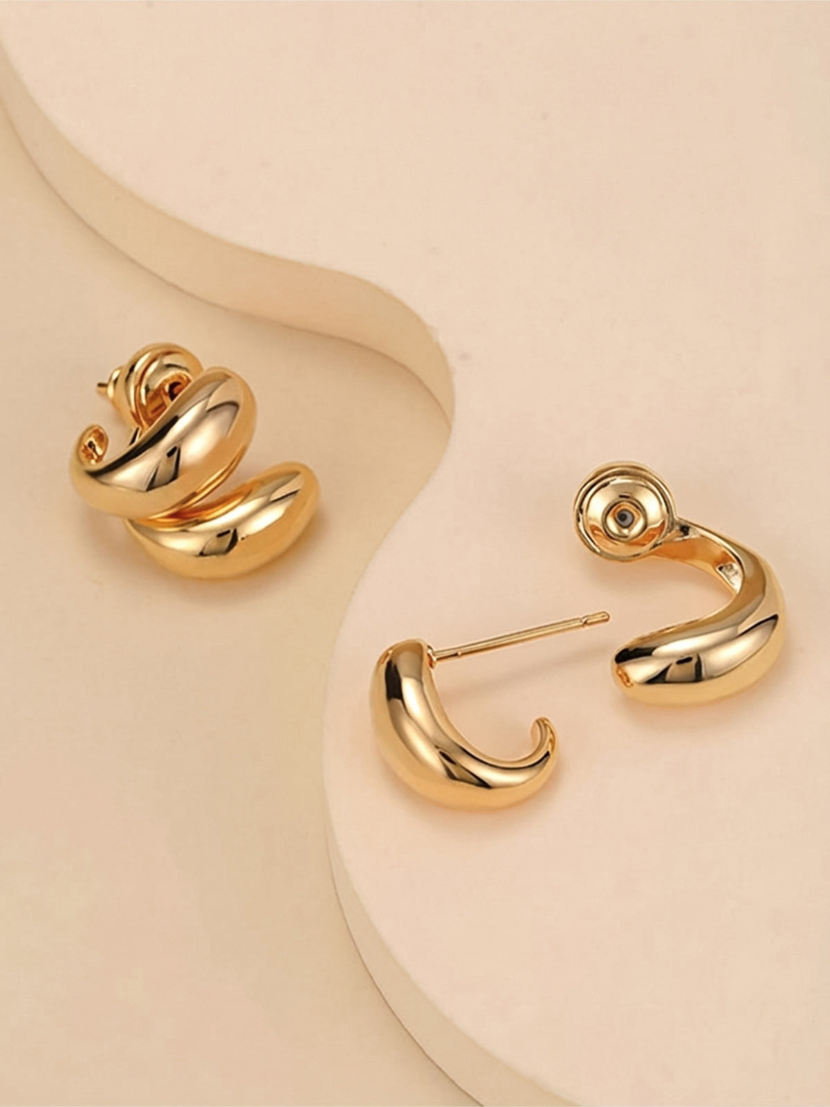 Minimalist Irregular Bean Stud Earrings