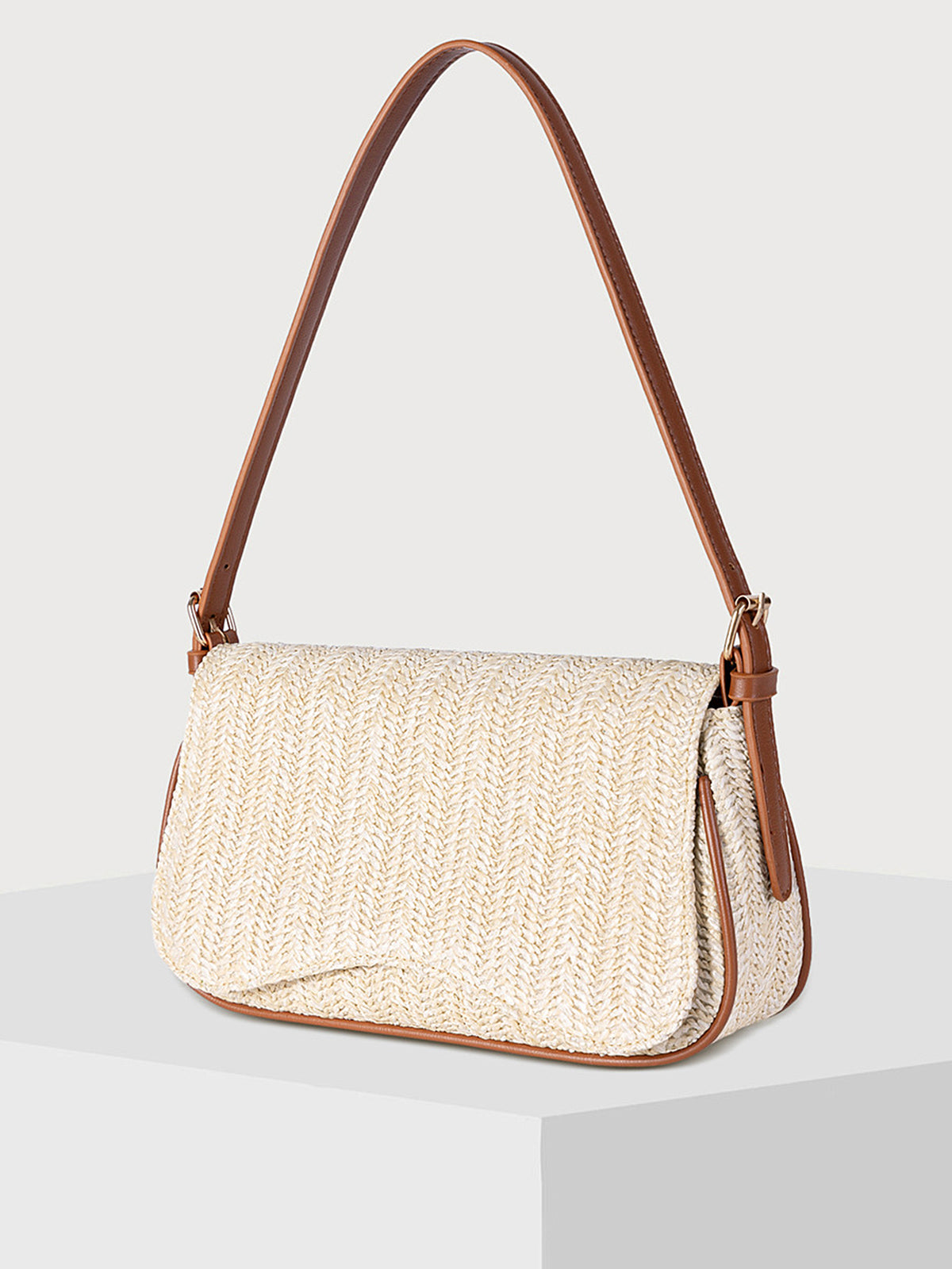 Casual Straw-Texture Shoulder Bag