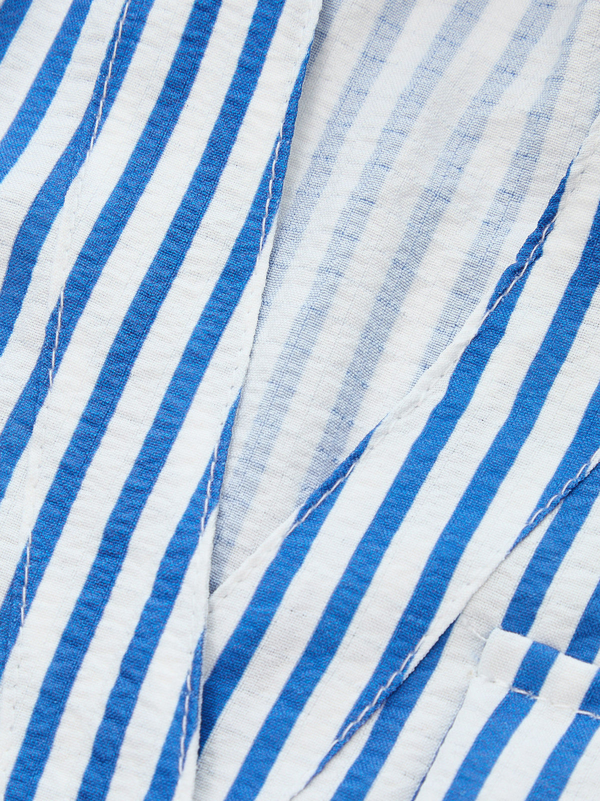 Striped Sleeveless Belted Cotton Shirt Romper