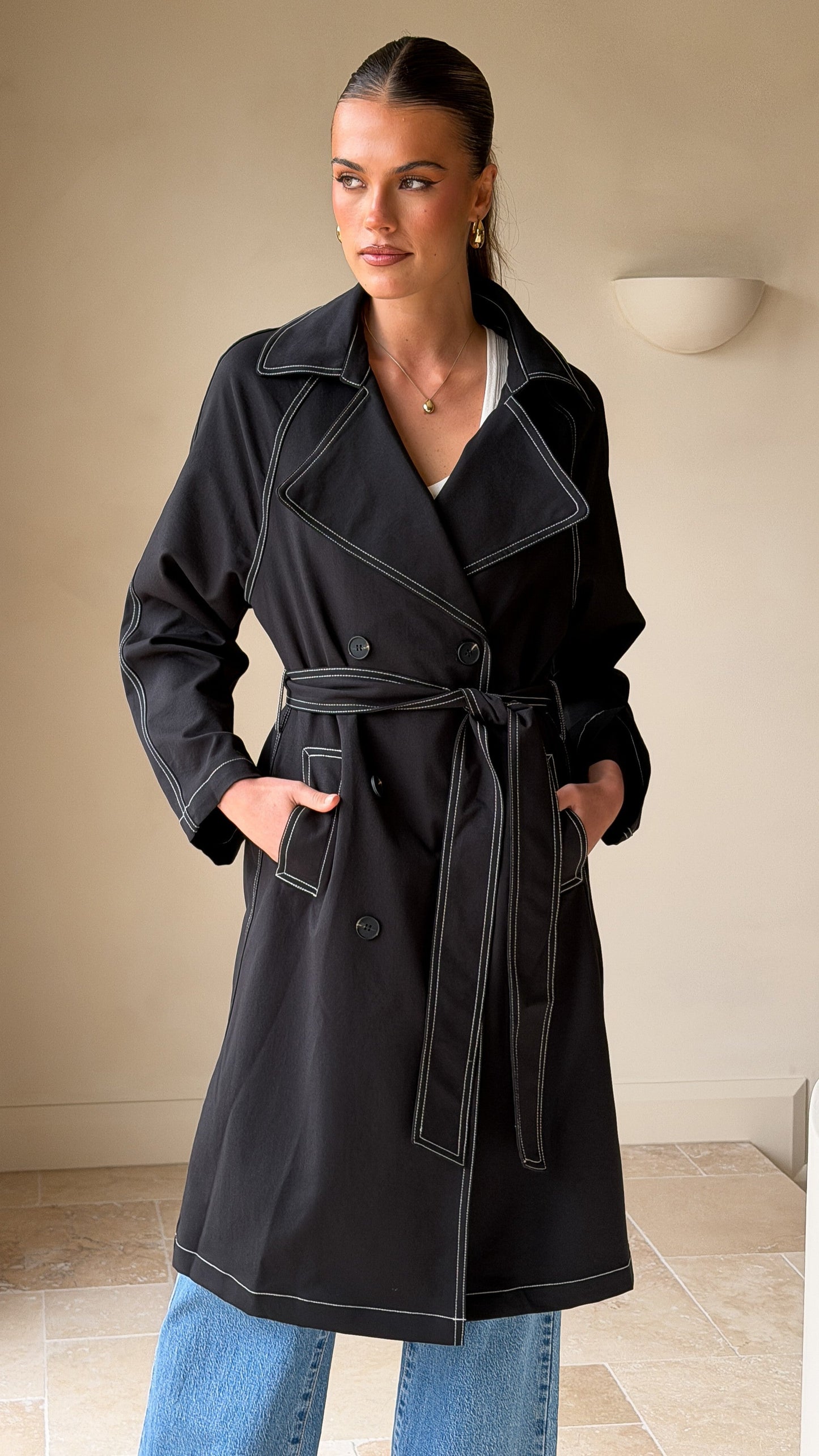 Cora Trench Coat - Black