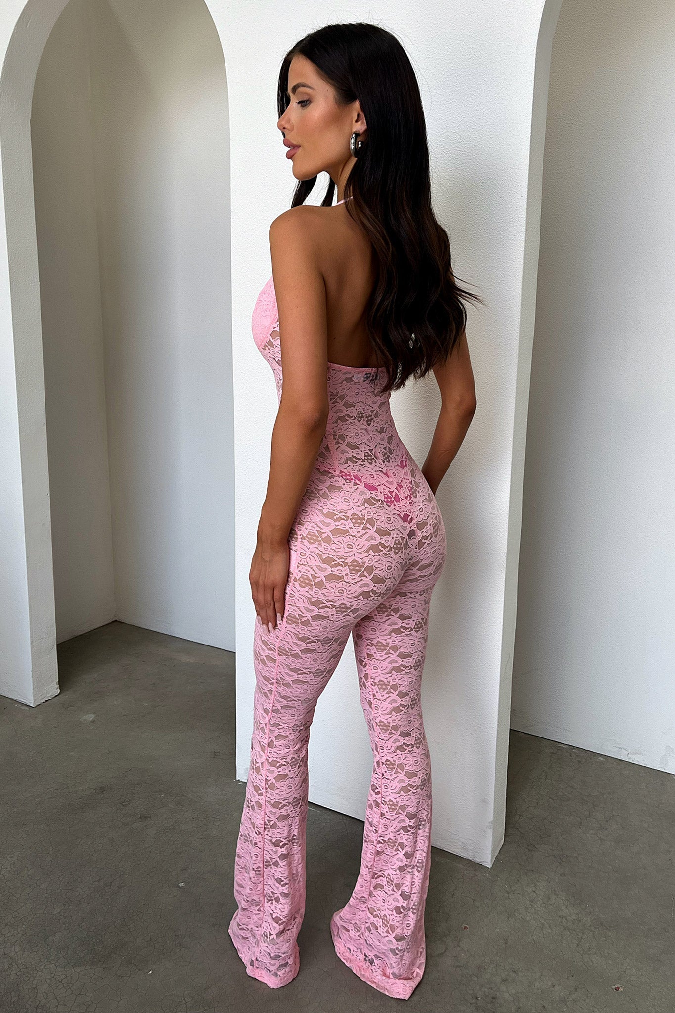 Alfonzo Lace Jumpsuit - Baby Pink