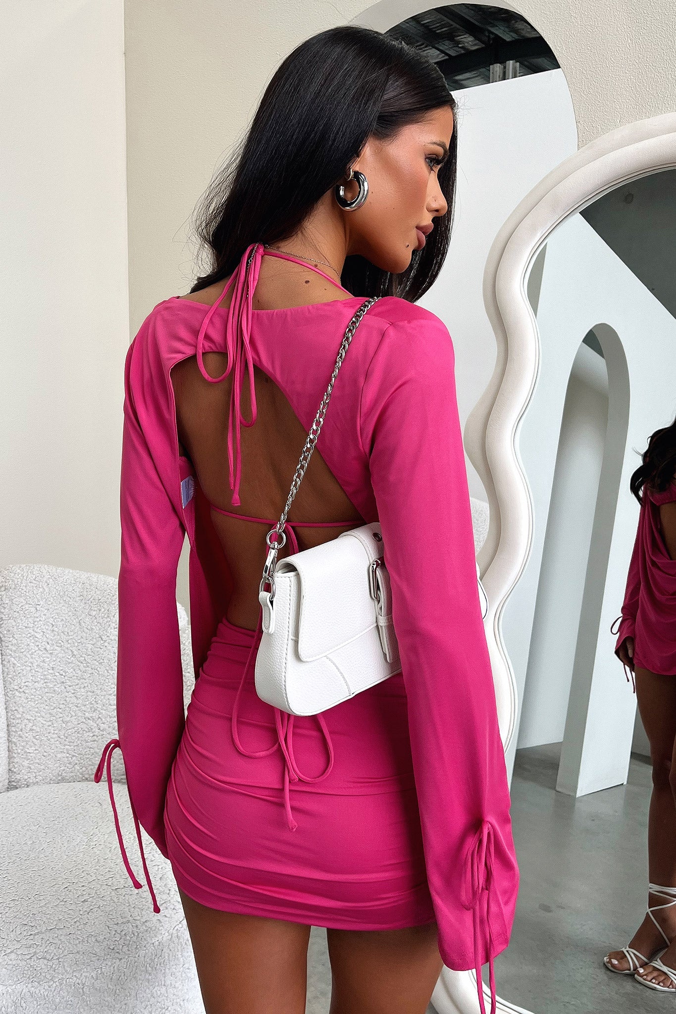 Cardi Mini Skirt - Hot Pink