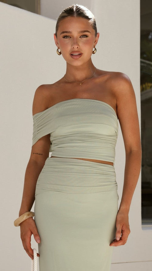 Coda Off Shoulder Top - Sage