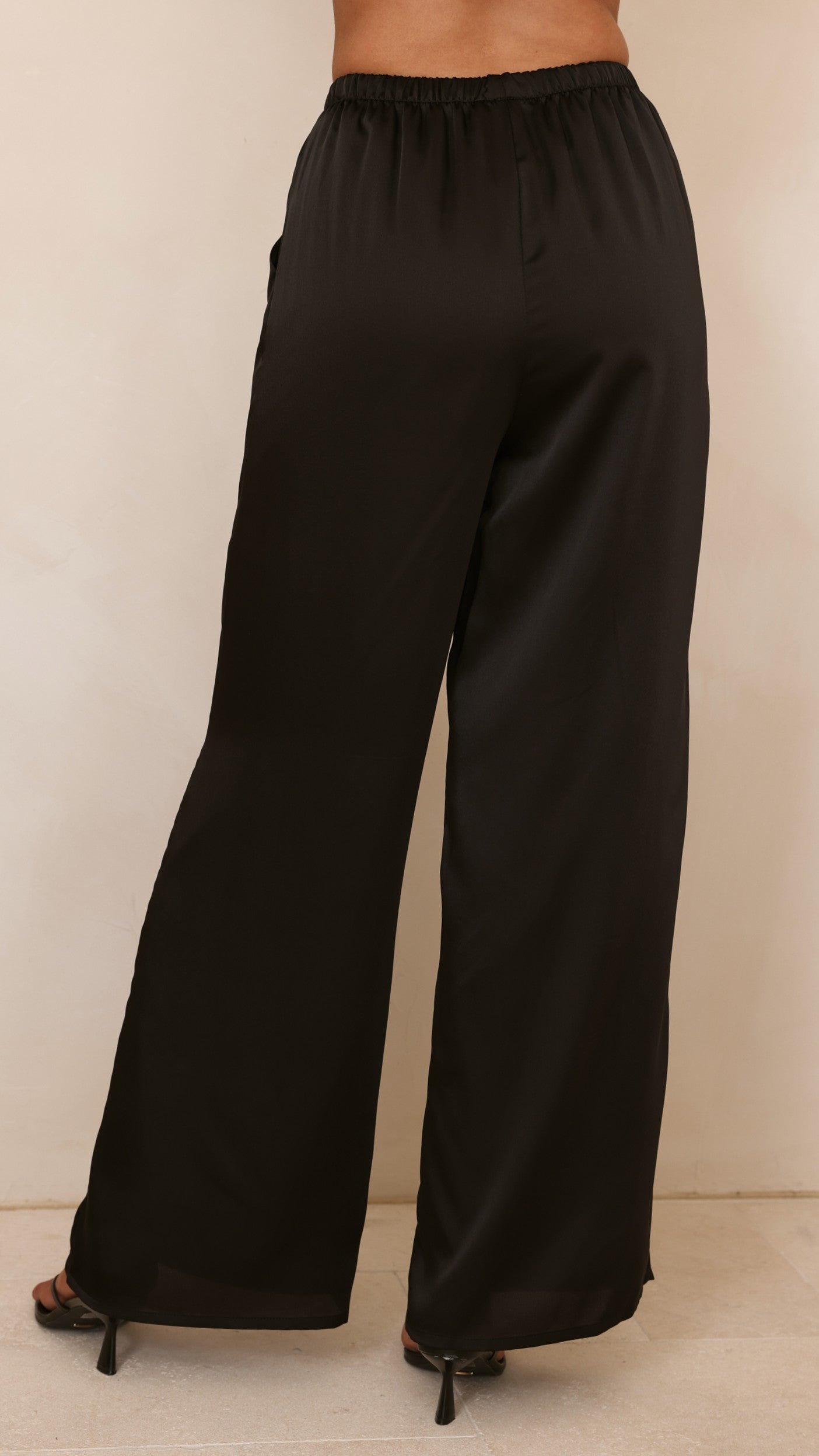Hayleigh Asymmetrical Top and Pants Set - Black/Lace