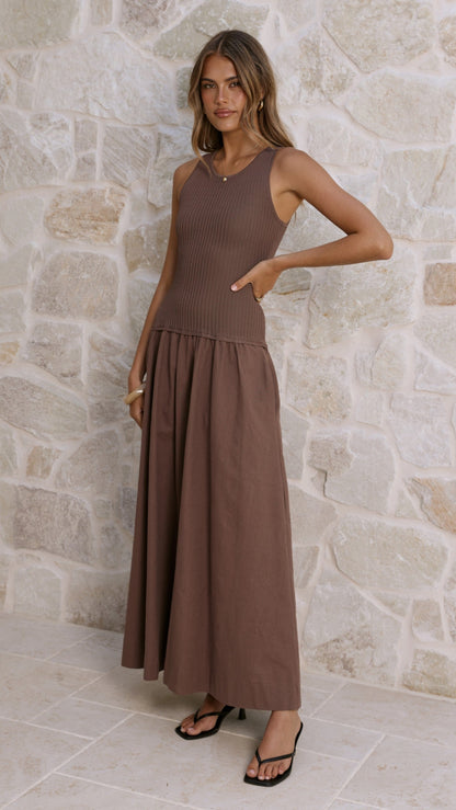 Arden Maxi Dress - Chocolate