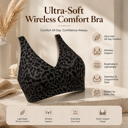 🏆Super Firming Leopard Print Jelly  Bra | Women Wirefree Bras 👍No More Sagging Breasts