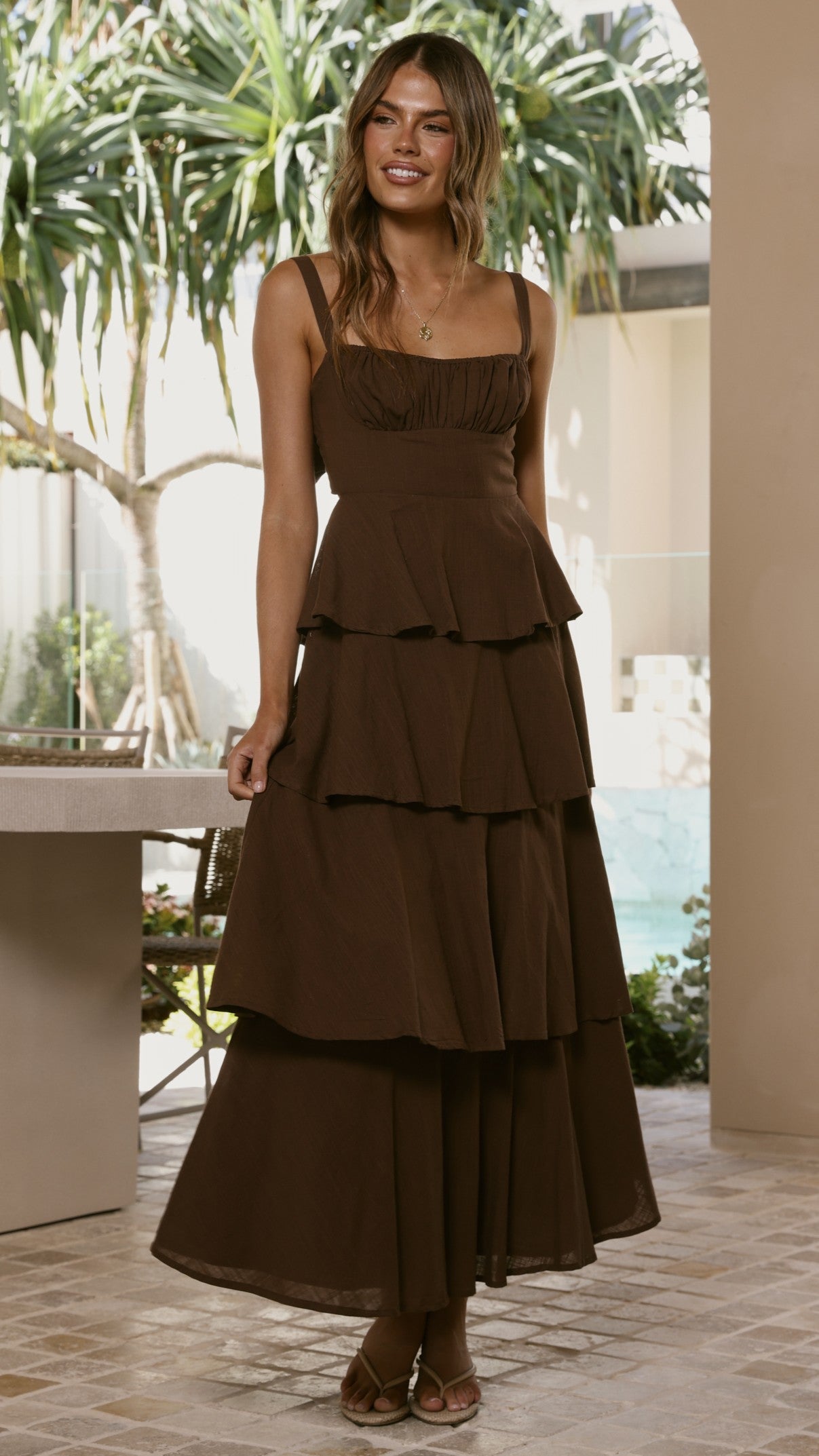 Odilia Maxi Dress - Chocolate