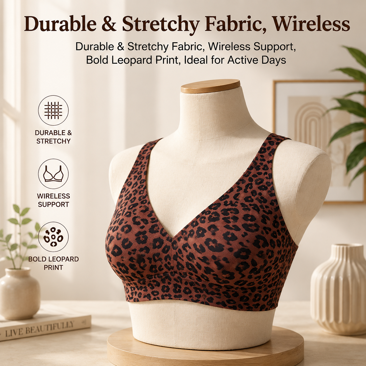 🏆Super Firming Leopard Print Jelly  Bra | Women Wirefree Bras 👍No More Sagging Breasts