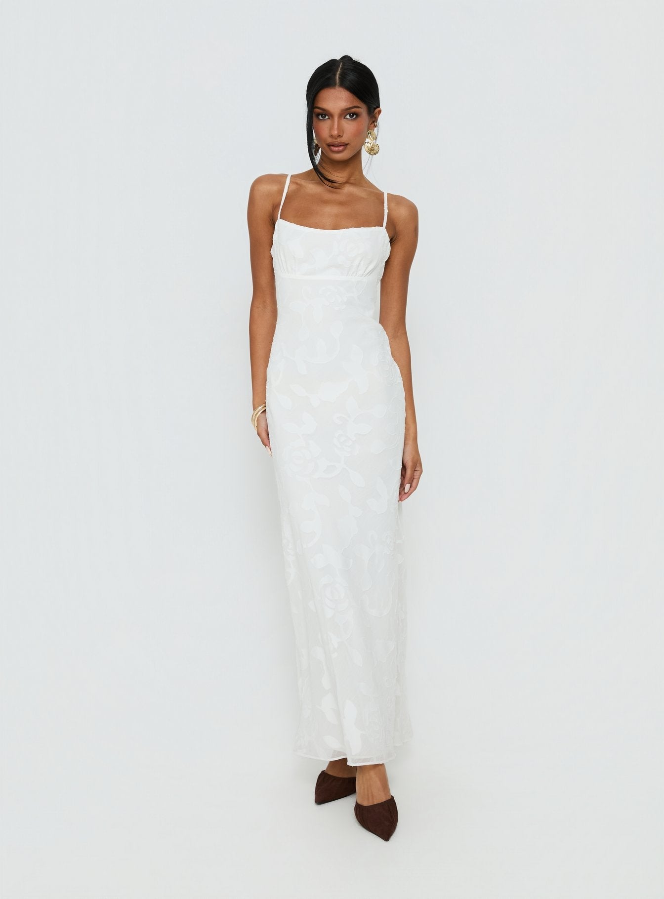Avienna Maxi Dress White Burnout