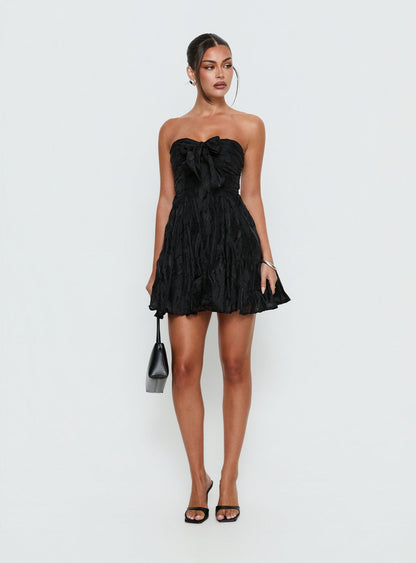 Loulani Strapless Mini Dress Black