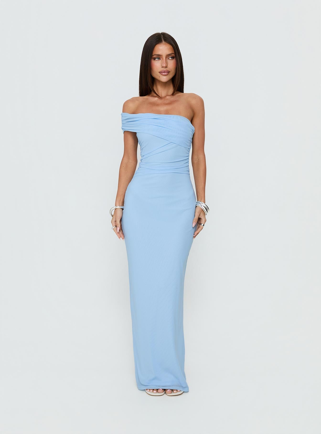 Spritzia One Shoulder Maxi Dress Blue