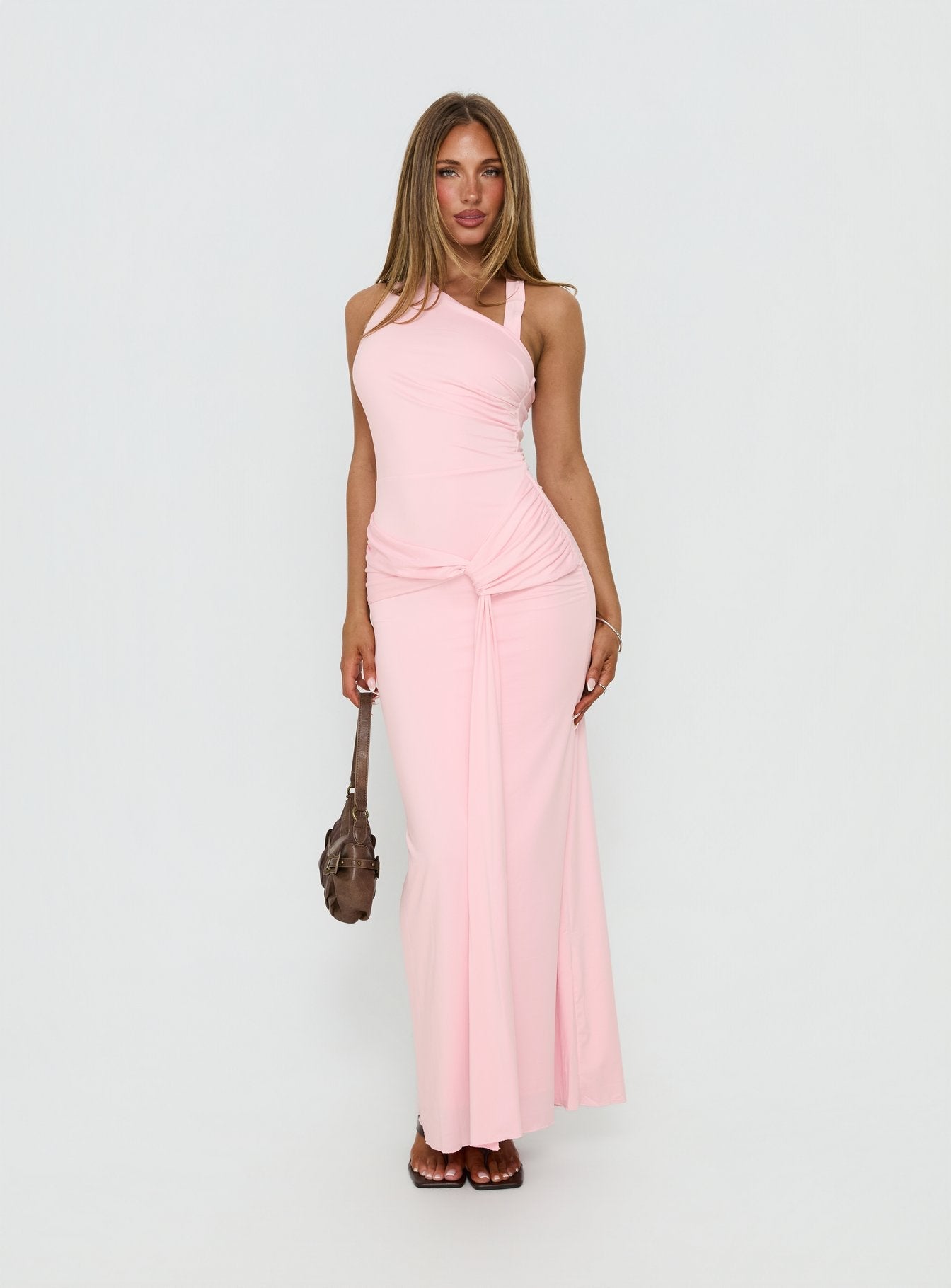 Ivetta Ruched Maxi Dress Pink