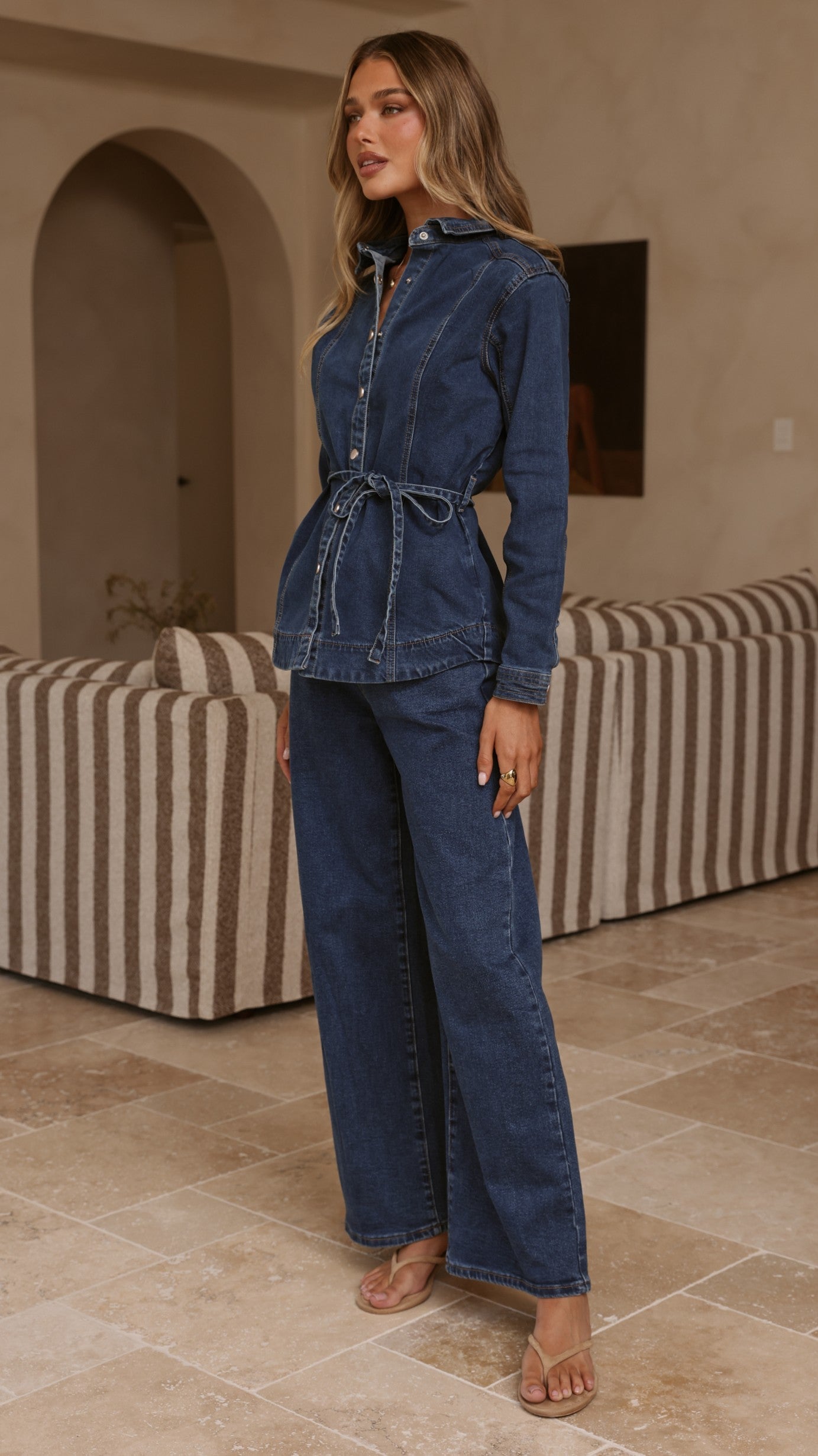 Nyra Wide Leg Jeans - Dark Denim
