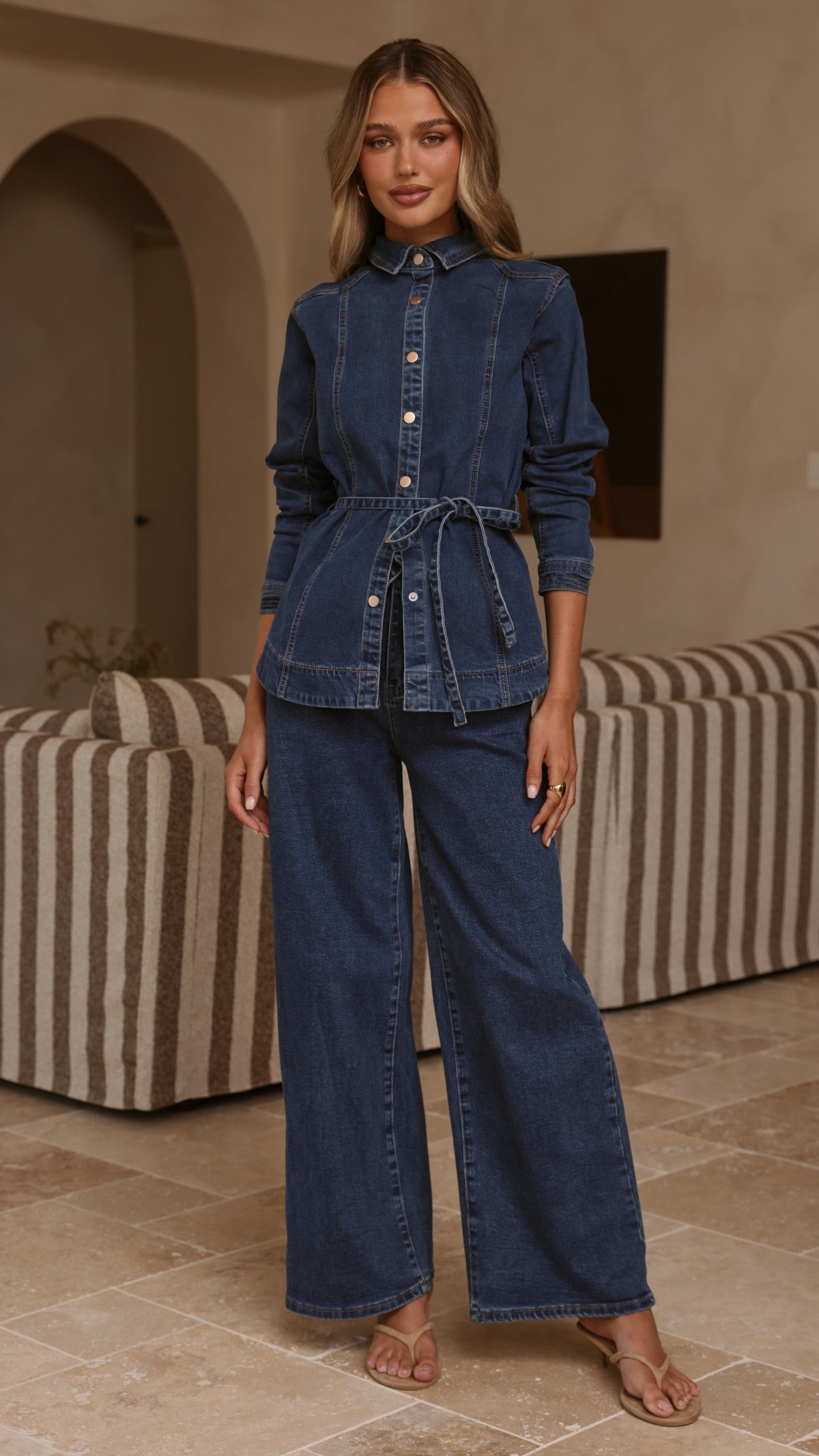 Nyra Wide Leg Jeans - Dark Denim