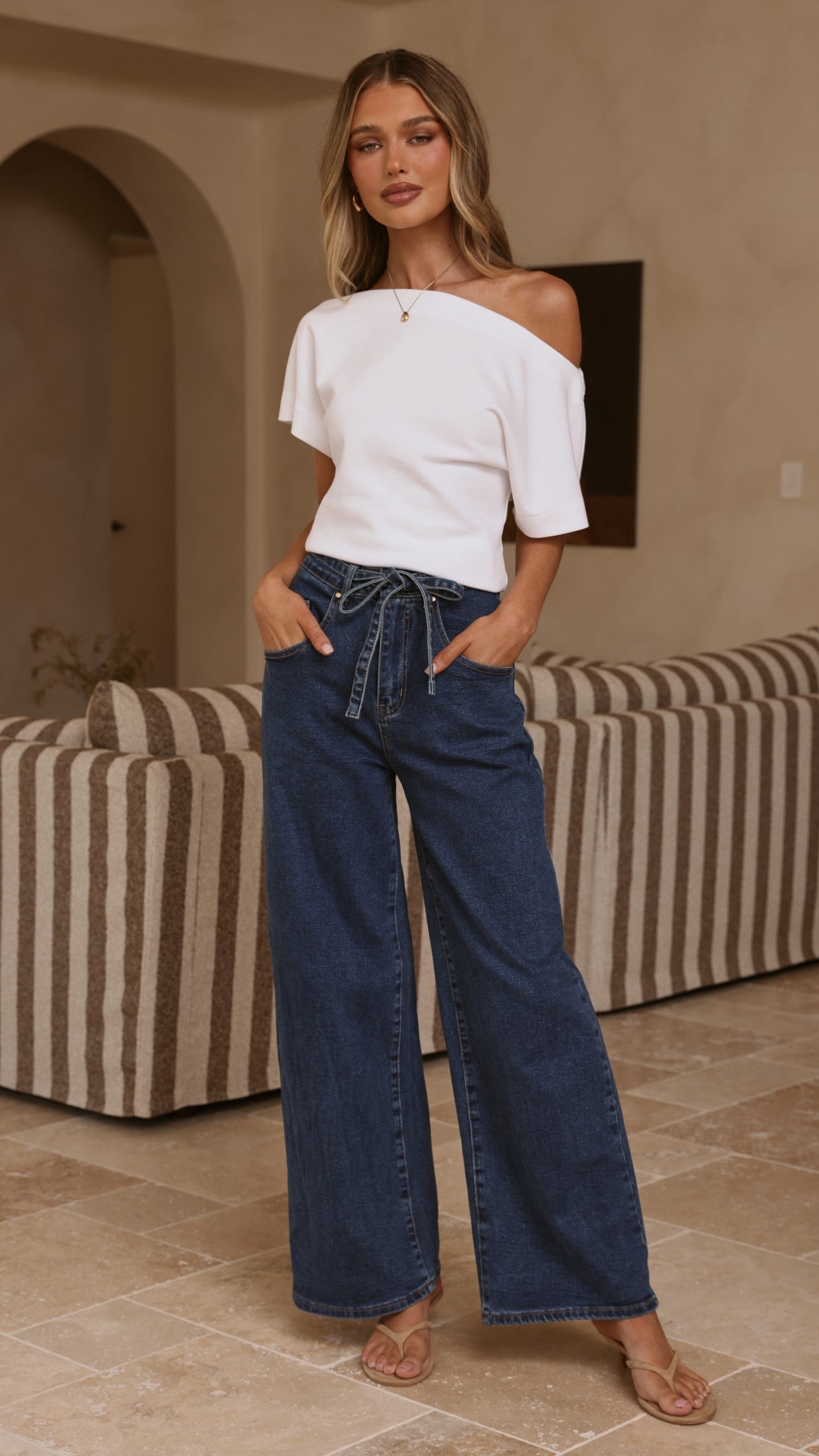 Nyra Wide Leg Jeans - Dark Denim