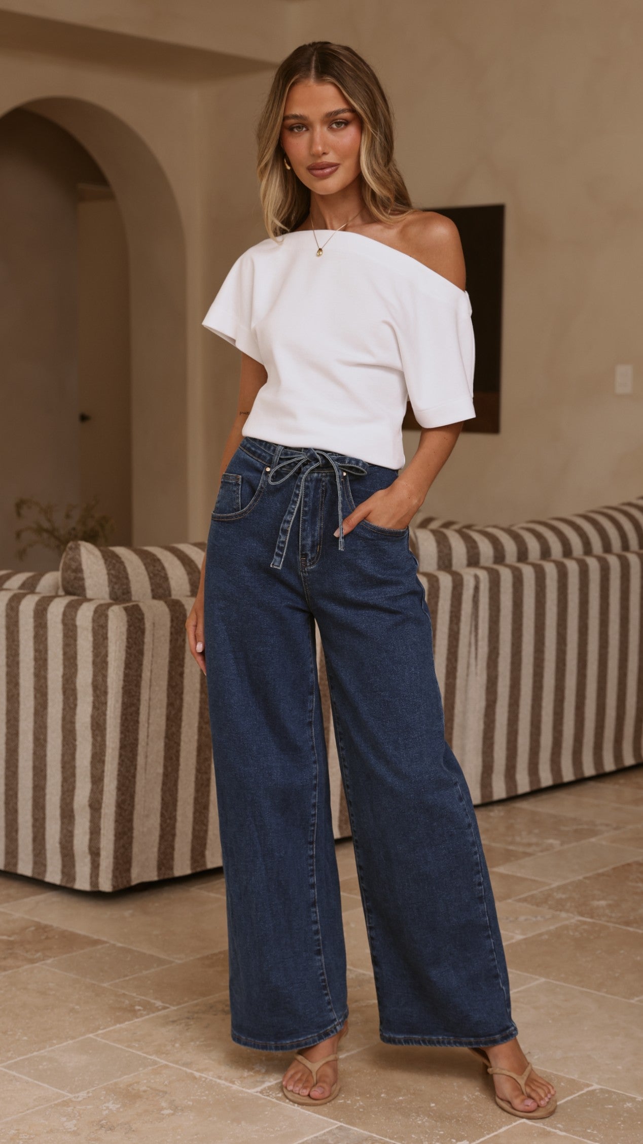 Nyra Wide Leg Jeans - Dark Denim