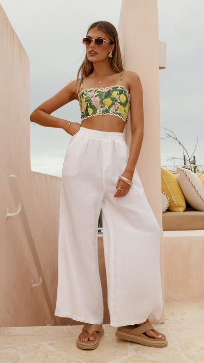 Nova Crop Top - Lemon Print