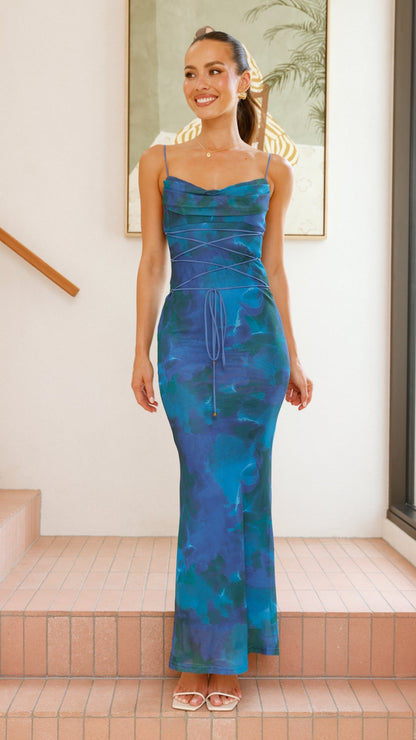 Hanne Maxi Dress - Blue Print