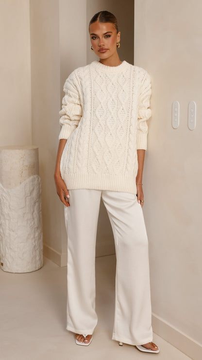 Valentina Knit Sweater - Cream