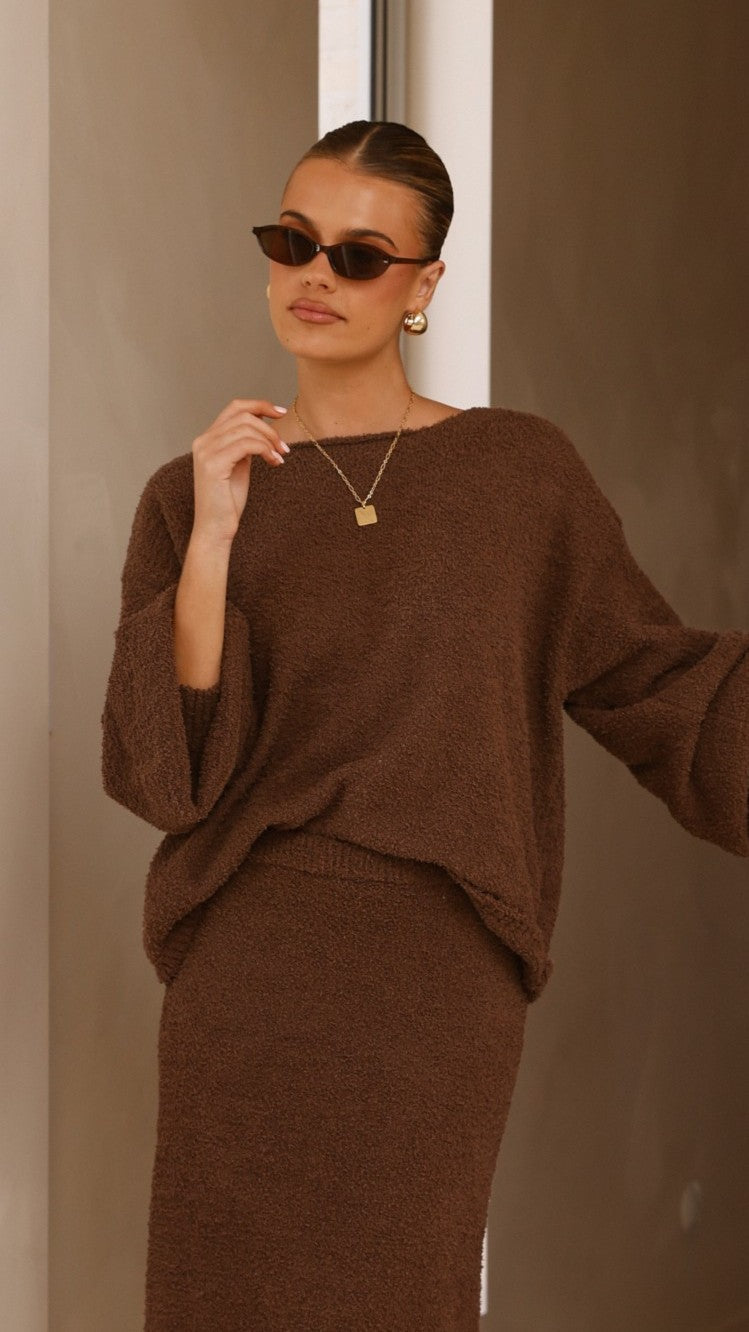Cohen Knit Jumper - Chocolate