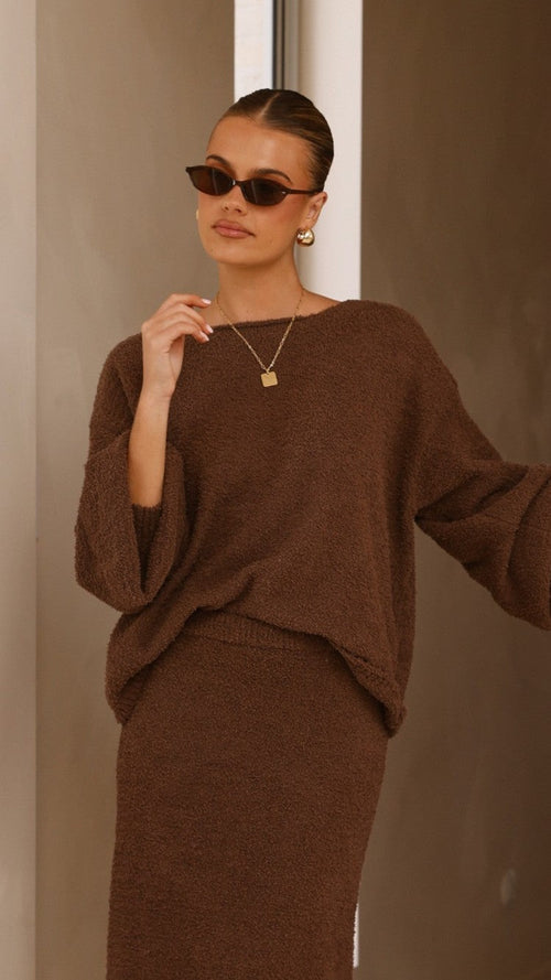 Cohen Knit Jumper - Chocolate