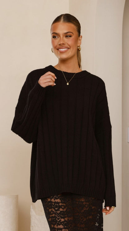 Naiva Oversized Knit - Black