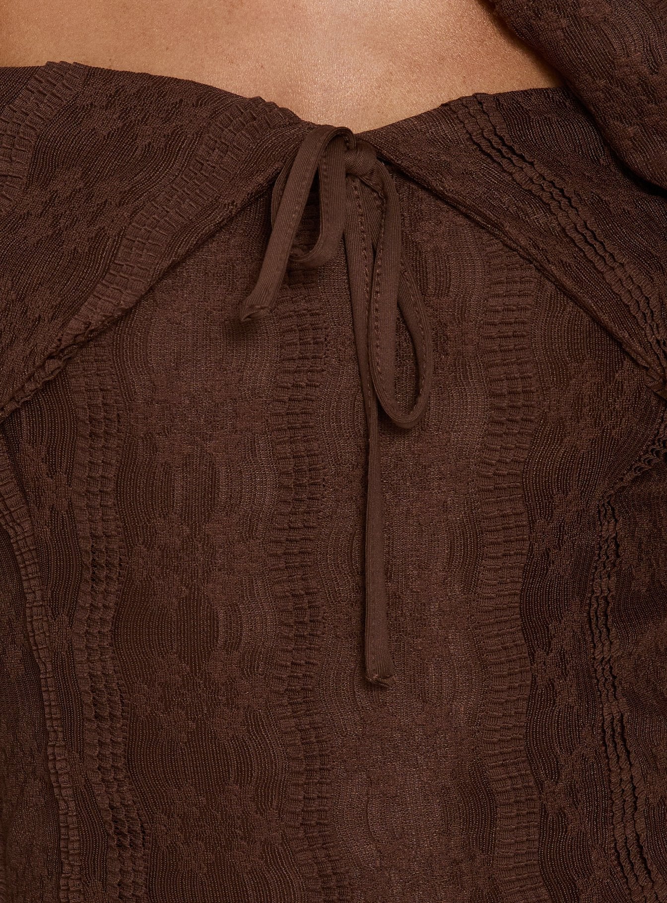Colettie Long Sleeve Mini Dress Chocolate