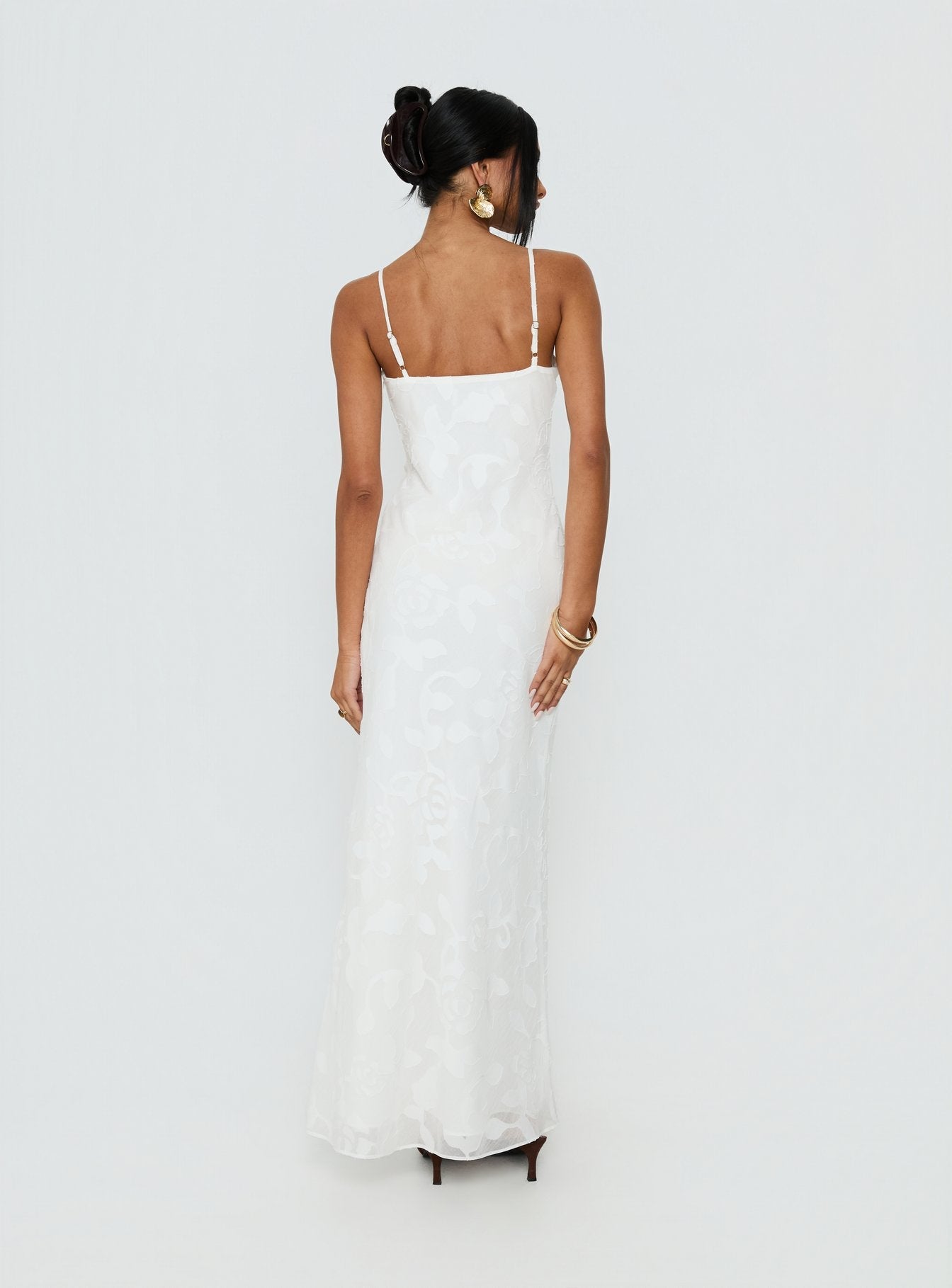 Avienna Maxi Dress White Burnout