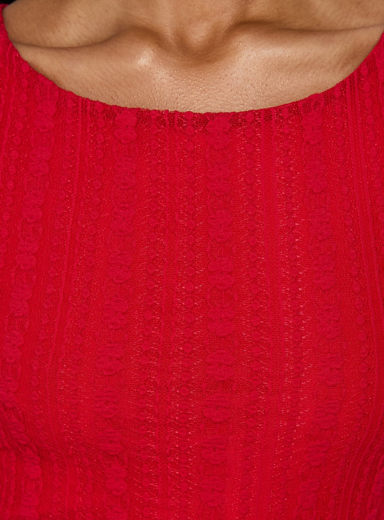 Miamora Lace Mini Dress Red