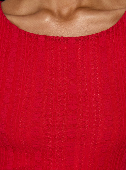 Miamora Lace Mini Dress Red