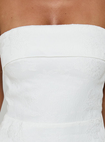 Dakhoda Strapless Mini Dress White
