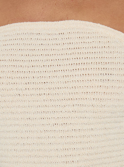 Antonie Strapless Textured Mini Dress Cream