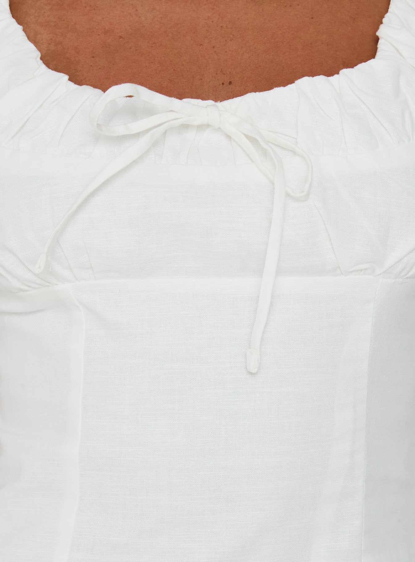 Rozalea Ruched Mini Dress White