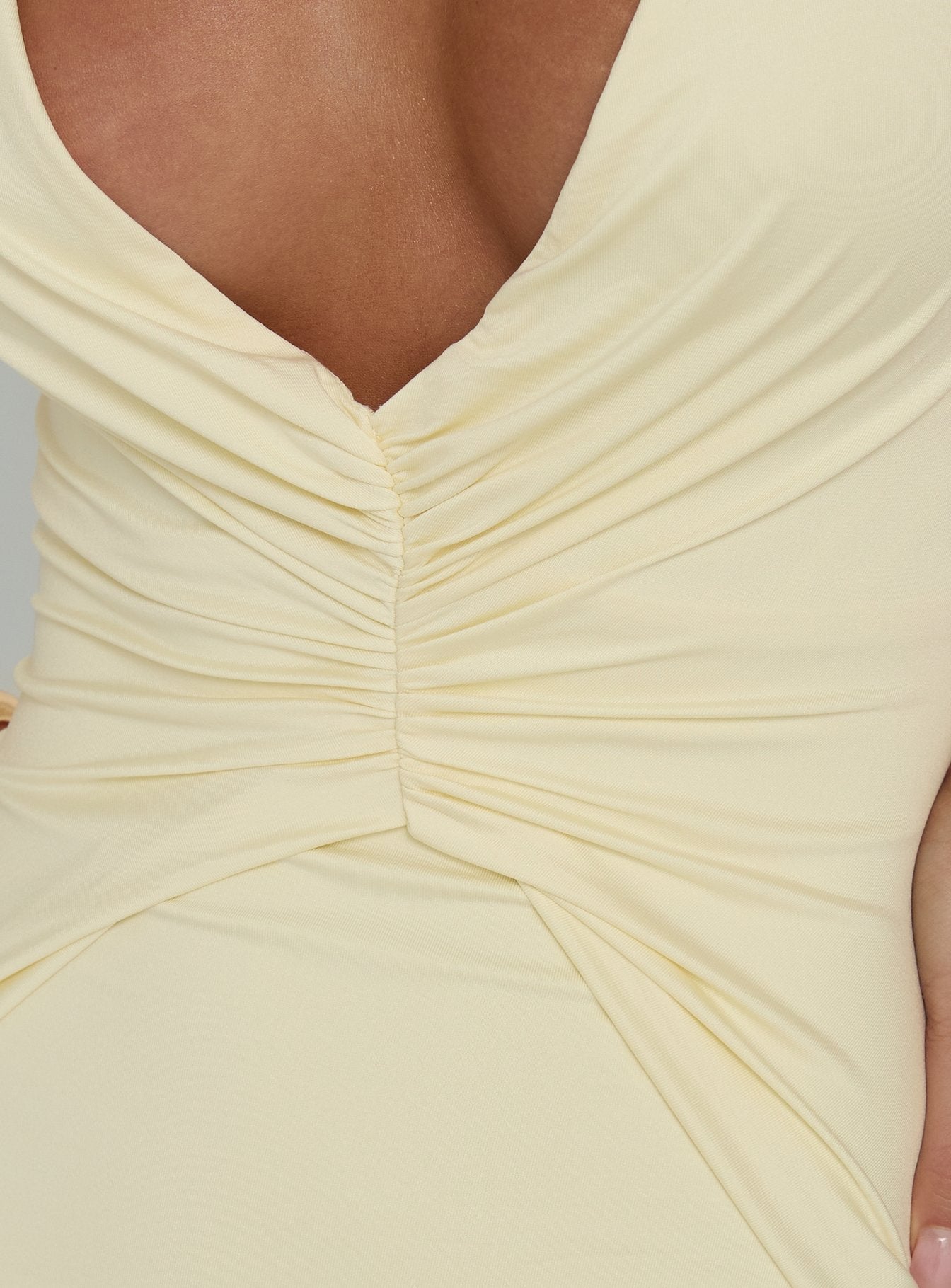 Frederica Plunge Maxi Dress Butter Yellow