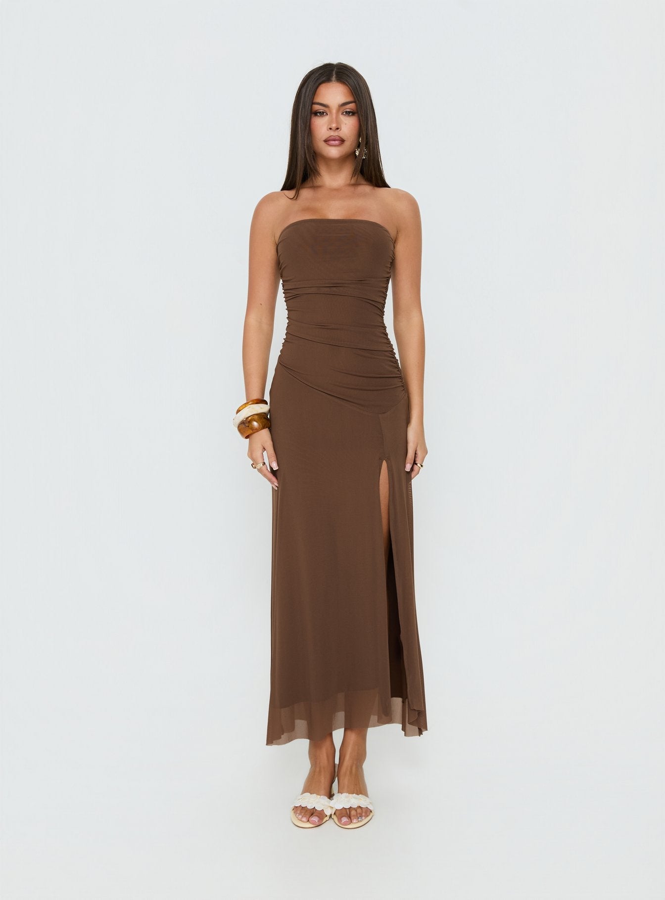 Brigida Strapless Maxi Dress Mocha