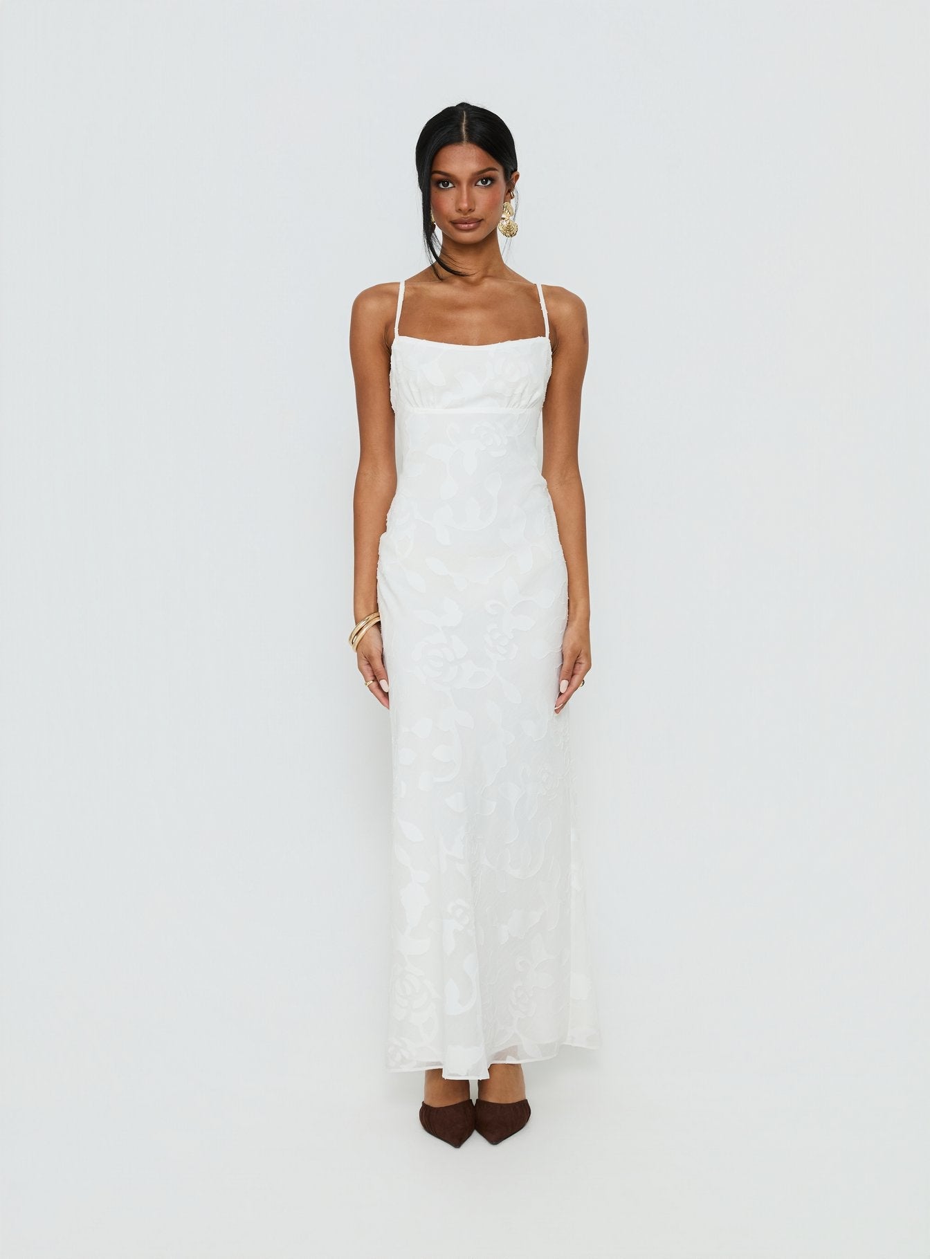 Avienna Maxi Dress White Burnout