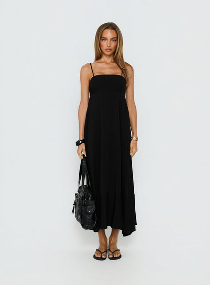 Triniti Square Neck Maxi Dress Black