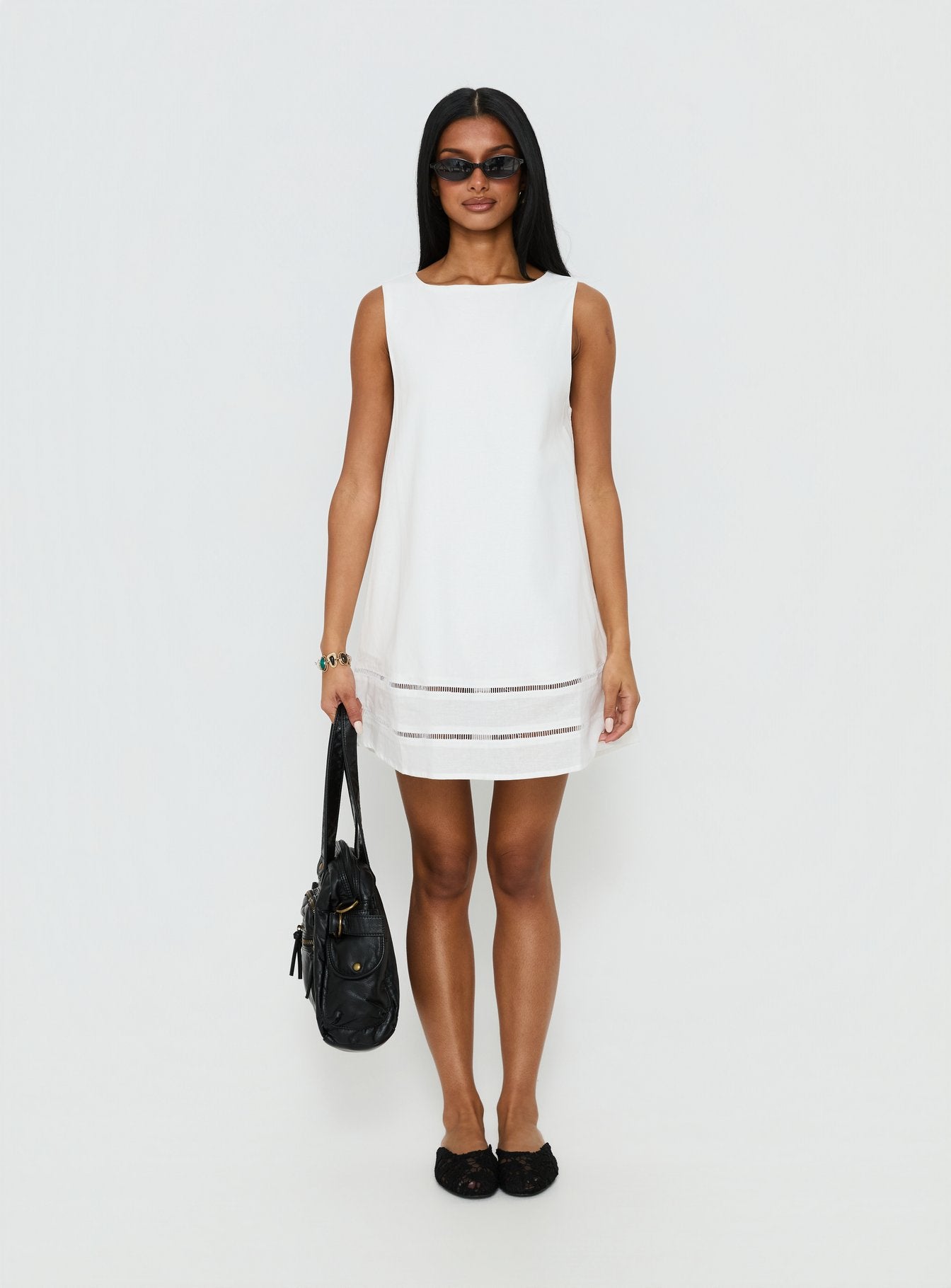Haily Babydoll Mini Dress White