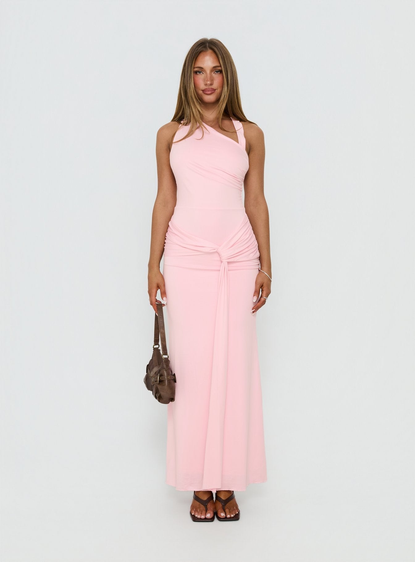 Ivetta Ruched Maxi Dress Pink
