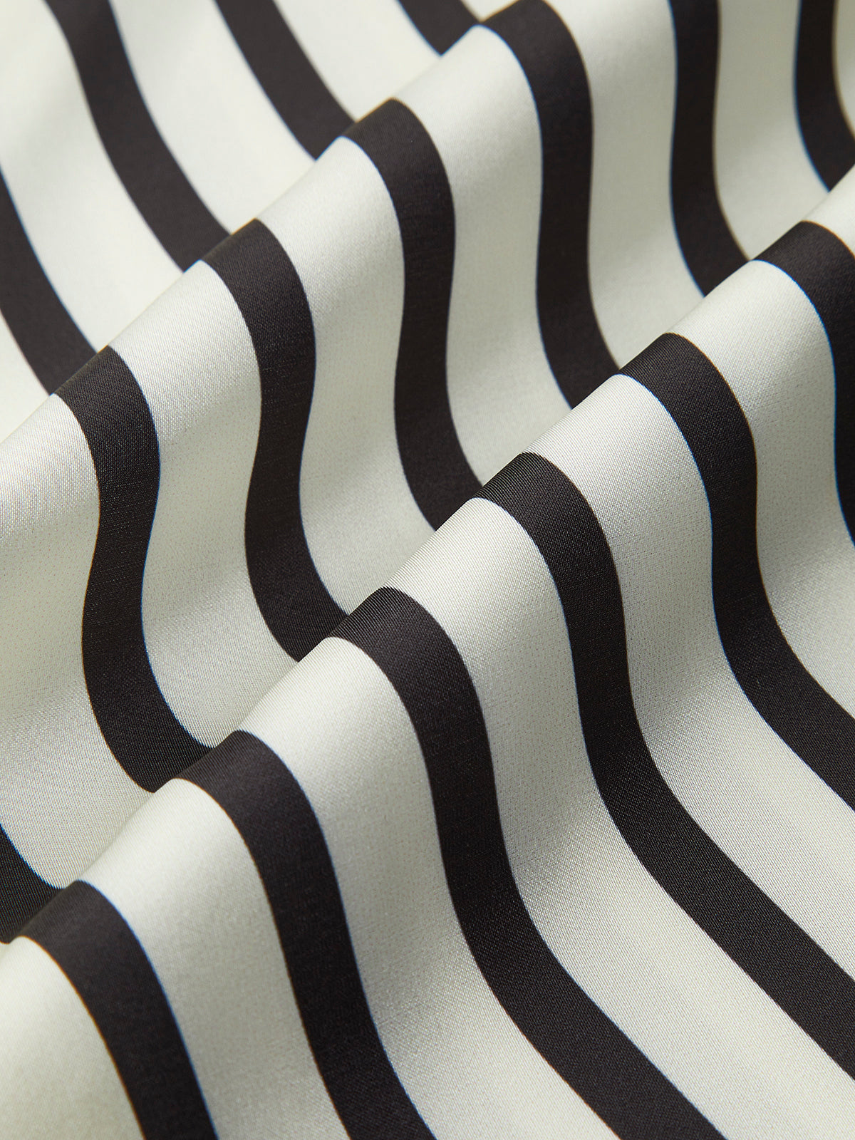 Satin Striped Button Blouse with Refined Fit