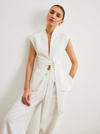 Belted Peplum Top