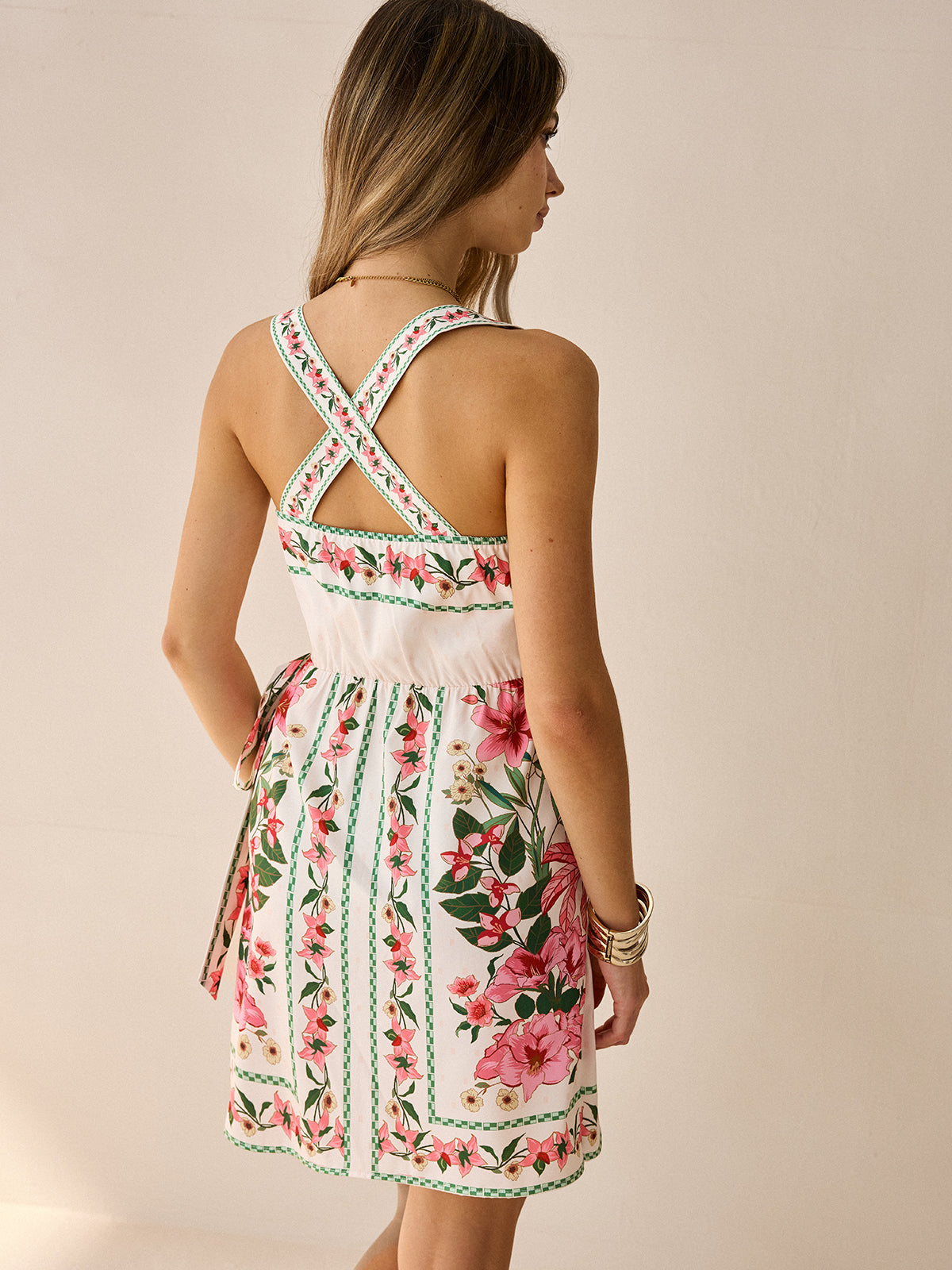 Floral Print Wrap Mini Dress in Upgraded Fabric