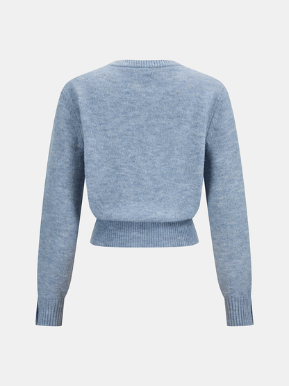 Wool-Blend Knot-Front Sweater