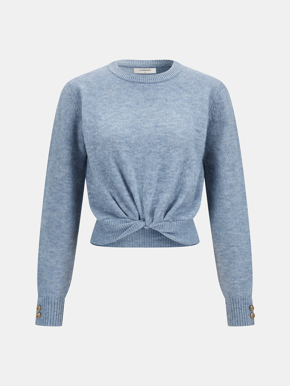 Wool-Blend Knot-Front Sweater