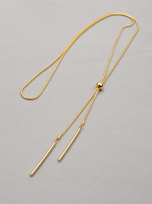 Bar Pendant Adjustable Lariat Necklace